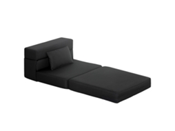 Sofá-cama Dobrável Com Almofada Inclusa Para Convidados E Sala/espaço Pequeno - Cor: Design Elegante Preto 1l Carga120kg