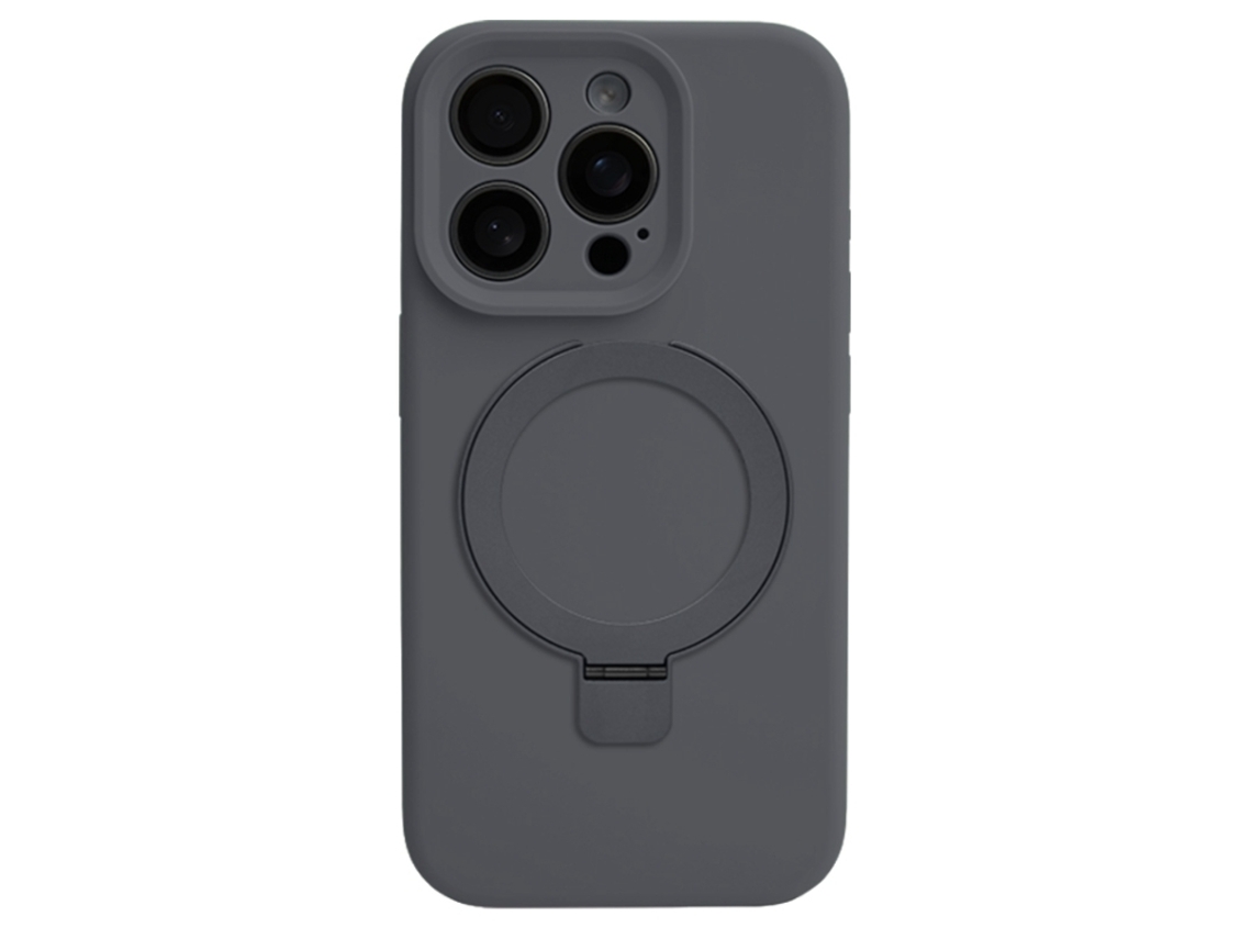 Capa Yuysan Para Iphone 16 Silicone Magnetico Com Suporte Rotativo Vermelho