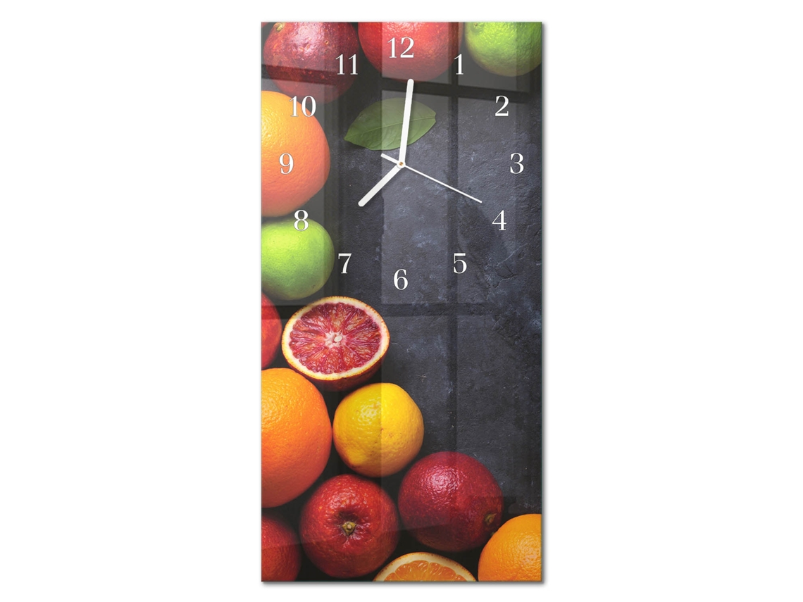 Relógio De Parede De Vidro Multicolor Espelharte (30x60 Cm)