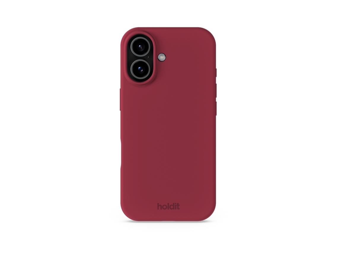 Capa De Celular Iphone 17 Em Silicone Vermelho Aveludado