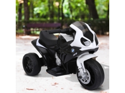 Moto Elétrica Para Crianças De 18-36 Meses Com Licença Bmw S1000rr Com Velocidade 2,5 Km/h Carga 20 Kg 66x37x44 Cm Preto