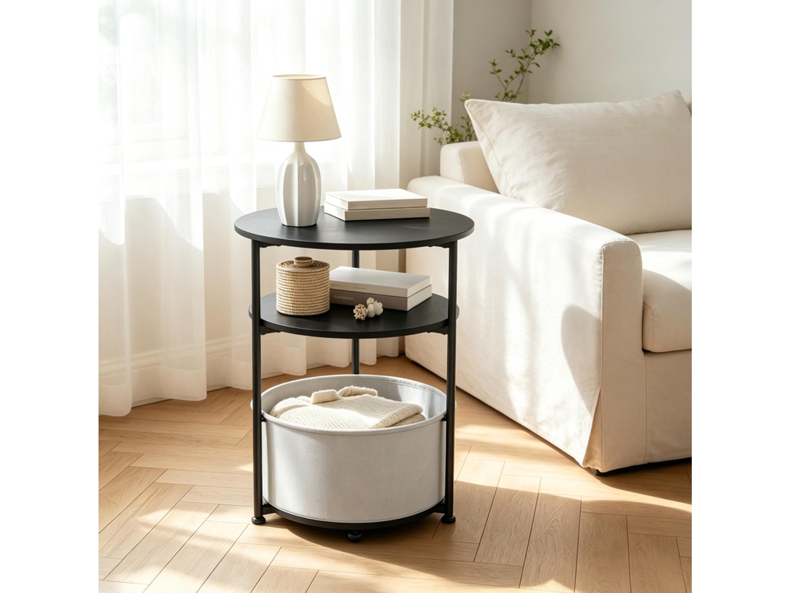 Mesa Apoio Redonda Moderna Para Sala Quarto E Sofá