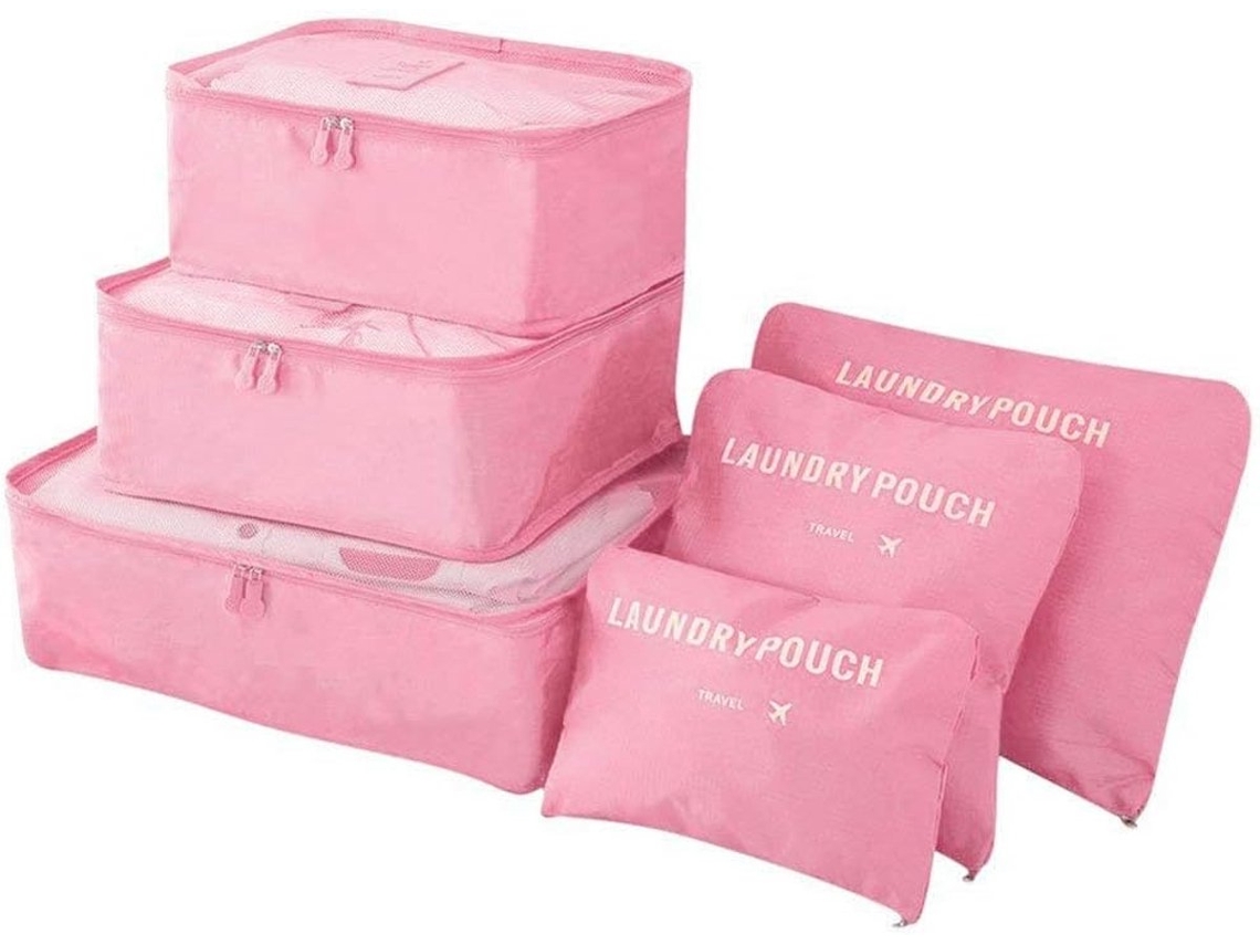 Organizador de Mala de Viagem, Conjunto de 6, para Roupa Seca, Íntima, Maquiagem e Outros Acessórios AQUAFORGE