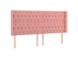 Headboard, Headboards Vidaxl Cor-de-rosa Veludo (183 X 16 X 118/128 Cm)