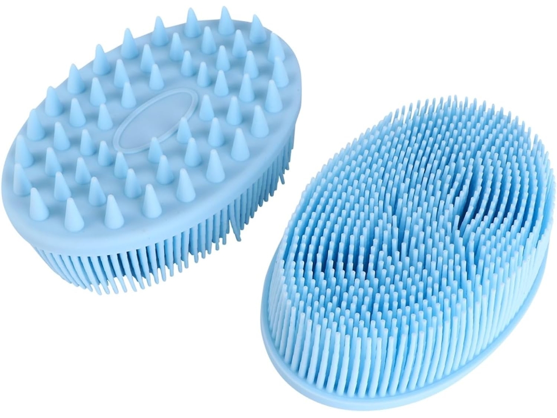 Conjunto De 2 Escovas Banho Silicone Hohopeti Para Efeito Massagem, Leves E Fáceis De Transportar