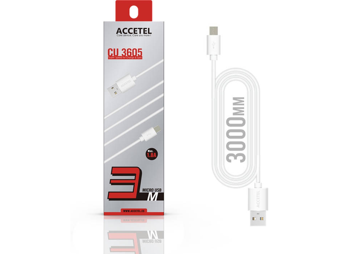 Cabo ACCETEL (Type-C - 3 m - Branco)