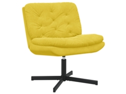 Conjunto 1 Cadeira Giratória Vidaxl Amarelo Veludo (63 X 75 X 76 Cm)