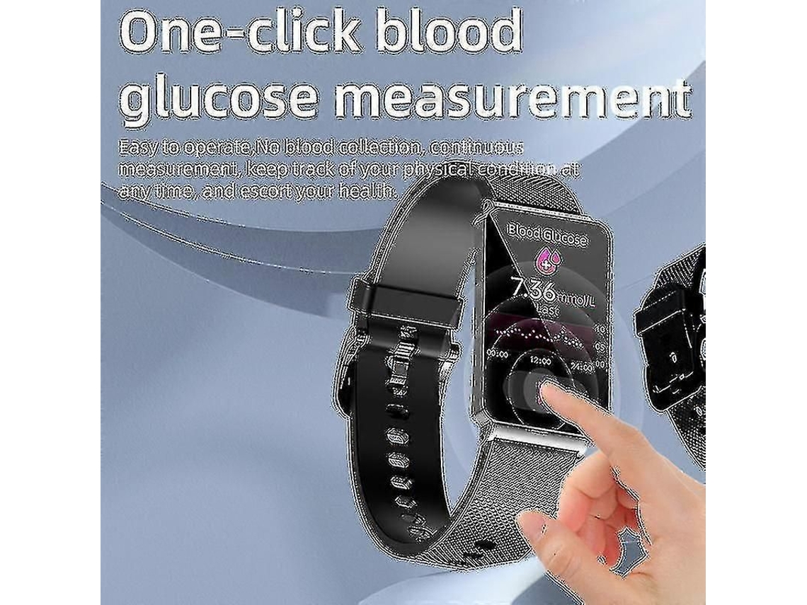 2023 Novo Monitor De Glicose No Sangue Smart Watch Homens Mulheres Medição Da Pressão Arterial Termômetro Impermeável Senhoras Smartwatch