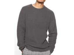 Fasst jersey de Manga Larga de Punto Waffle para Hombre, Suéter Casual Sin Patrón, Pullover de Invierno