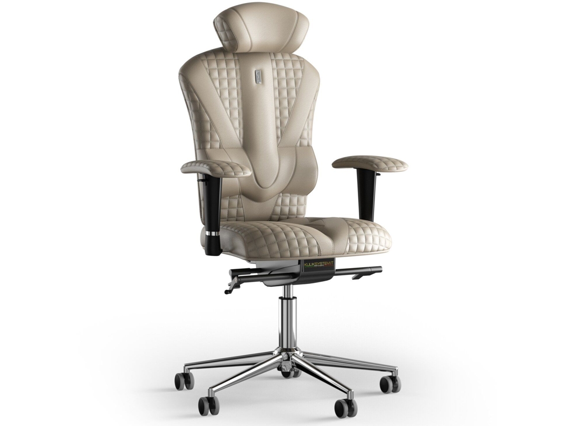 Cadeira de Escritório Ergonómica KULIK Victory Stitching Couro (Bege -130x50x50cm)