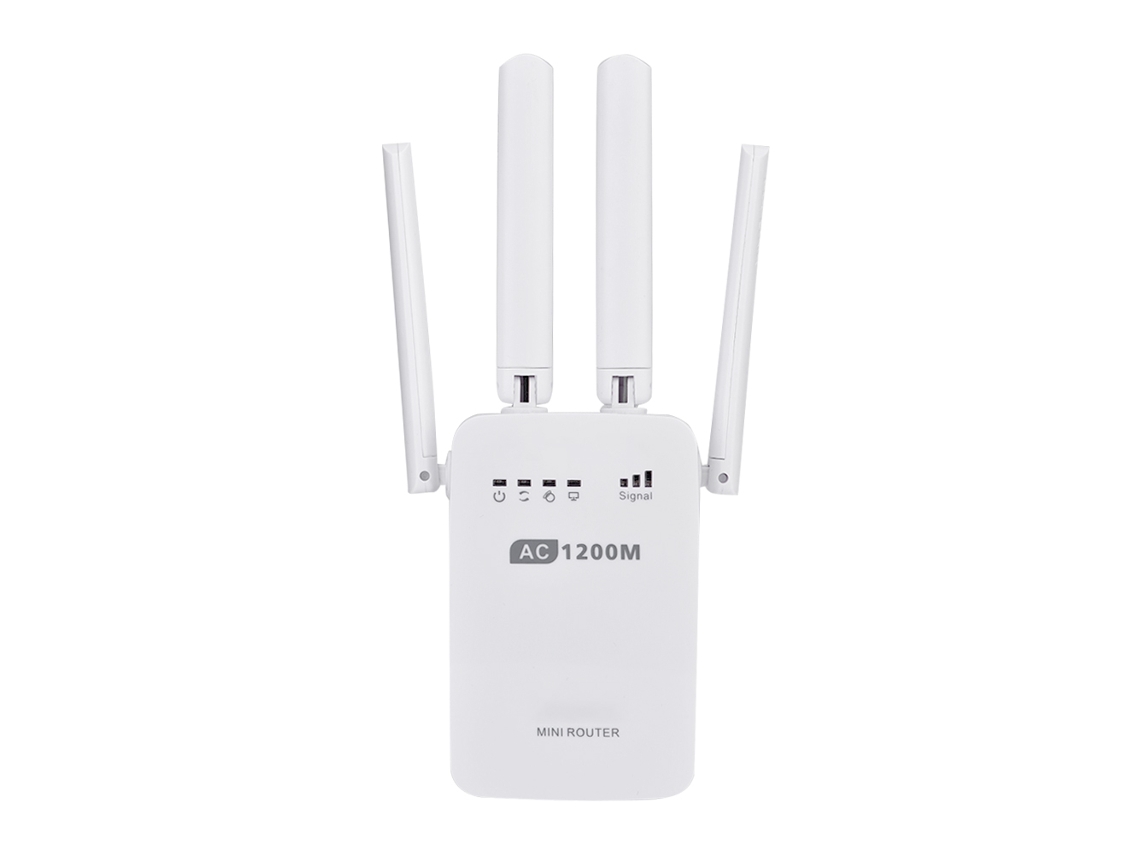 Mini Roteador Portátil Wi, Fi de Banda Dupla com Alcance 1200 Mbps e Função Repetidor Ponto de Acesso BRILVIBERA