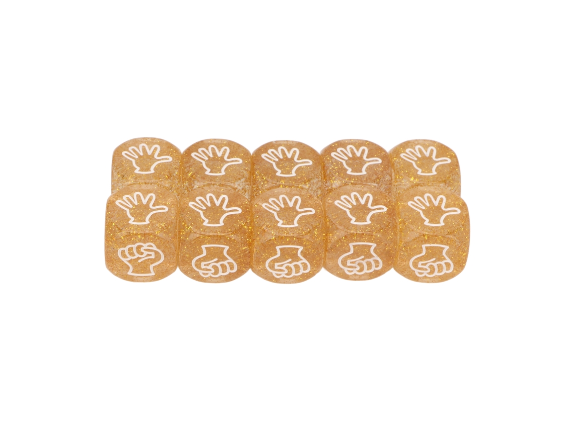 Set de 10 dados de 6 faces interativos, transparentes, impermeáveis, amarelo | S/MARCA