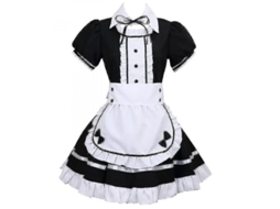 Traje De Criada Francesa Lolita Para Cosplay Anime Fiesta Halloween Mujer Talla S-xxl L Negro