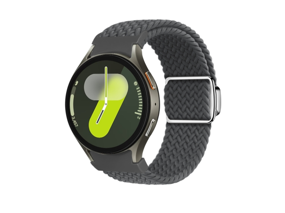 Bracelete para Samsung Galaxy Watch 7/6/5/4 Loop Nylon Fivela Magnética Cinza Espacial XIAOMOYU