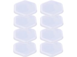 Holibanna Conjunto De 8-deslizadores Hexagonais Para Móveis, Protetores De Piso Antiderrapantes Em Abs, Almofadas Para
