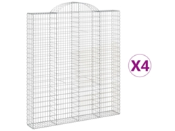 Gabion Basket, Gabion Baskets Vidaxl Prateado Ferro (200 X 30 X 220/240 Cm)