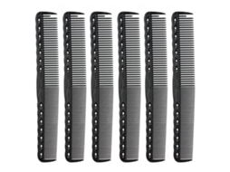 6pcs Pentes De Corte Fino De Carbono Para Cabeleireiro Salão Pentes De Modelagem Topo Plano
