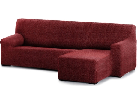 Capa Multielástica para Chaise Longue JM TEXTIL Spongy (Braço Curto - Direito - Vermelho - Até 360 cm)