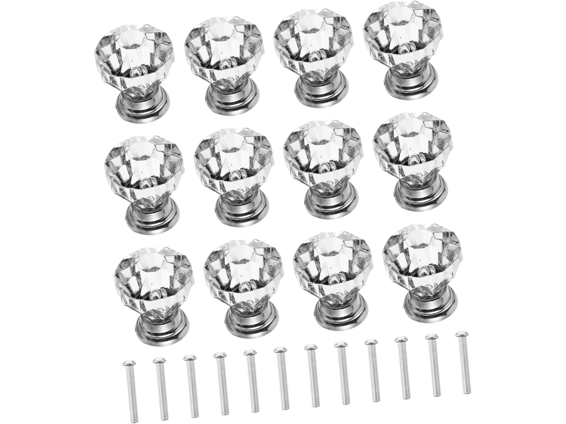Conjunto De 12 Puxadores Cristal Para Gavetas E Armários, Acessórios De Decoração Para Móveis