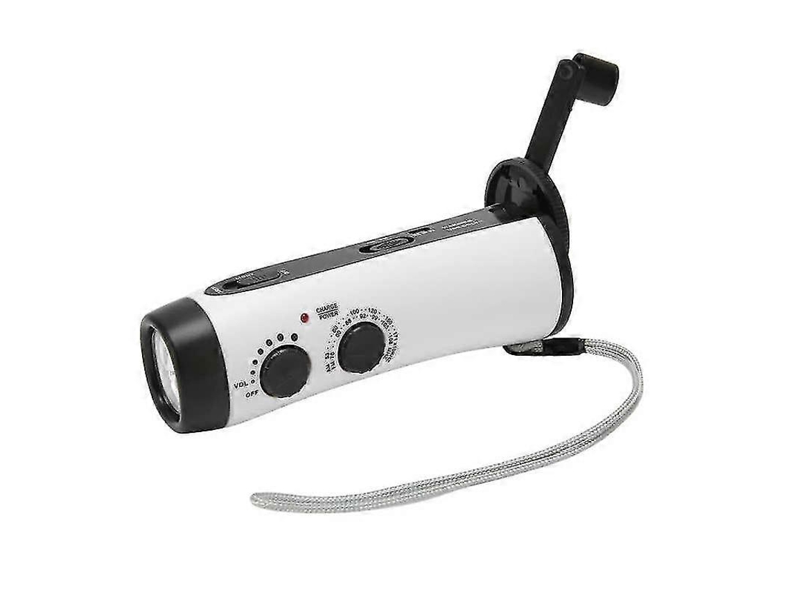Rádio Portátil Fm/am Funcional Com Manivela, Flash Led E Alça De Pulso Para Ambientes Externos. Olysi Shop