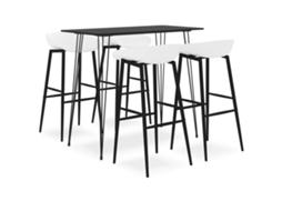 Vidaxl 5 Pcs Conjunto De Bar Preto E Branco