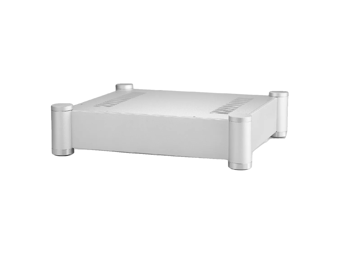 Caixa de amplificador de áudio, dimensões externas 362×322×86mm, dimensões internas 320×280×62mm, material: liga de alumínio, peso líquido: 3,2kg