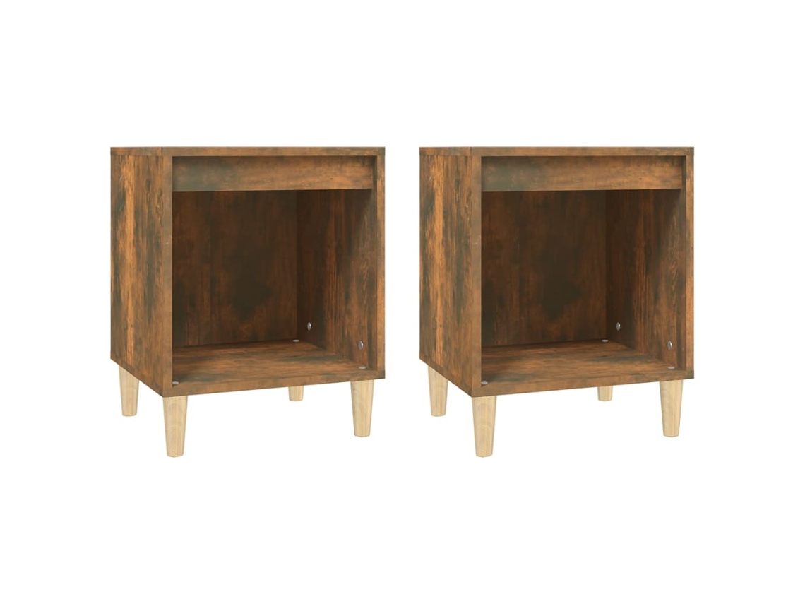 Bedside Cabinet, Bedside Cabinets Vidaxl Marrom Madeira Processada (n/a)