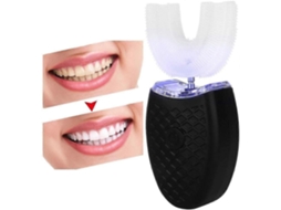 Escova de Dentes Elétrica Sônica Automática com Cabeça Silicone Qualidade Alimentar , em Formato U, P Ara Adultos. GOKOCO (preta)