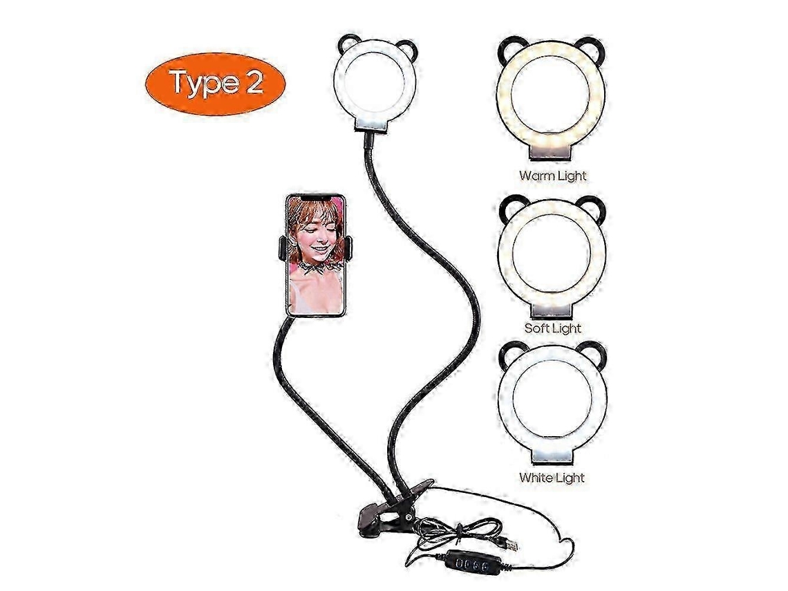 Lurelia Suporte Flexível Pescoço De Ganso, Para Cama E Secretária, Com Luz Led, Rotação 360°, Em Metal