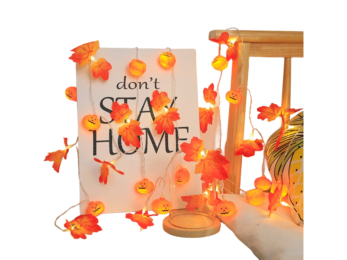 Laxiscreed Luzes De Natal Com Abóboras E Folhas De Maple Para Decoração De Halloween, 3m, 20 Leds