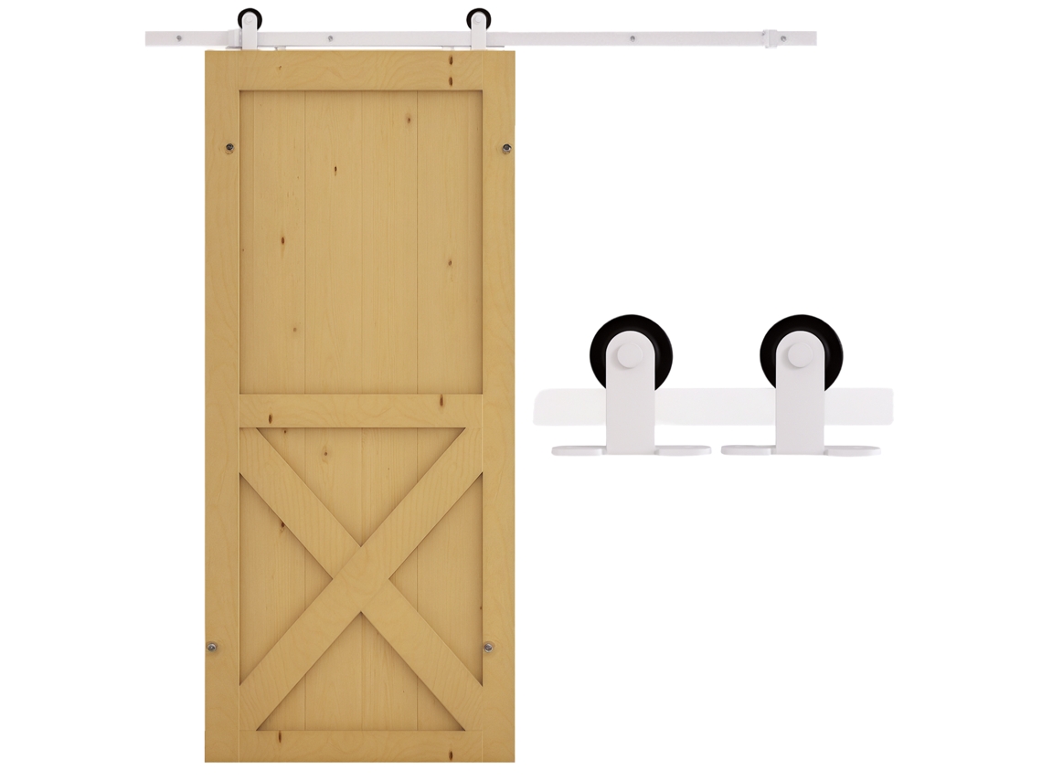 Kit Porta Deslizante BTFORUS com trilho 183cm, rodízios e ferragens