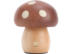 Luminária Noturna Em Formato De Cogumelo, Material Exclusivo Madeira,