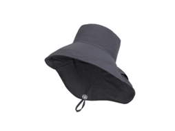 Chapéu De Sol Com Aba Larga Para Montanha, 55 A 60 Cm De Circunferência Ajustável, Cinza Escuro