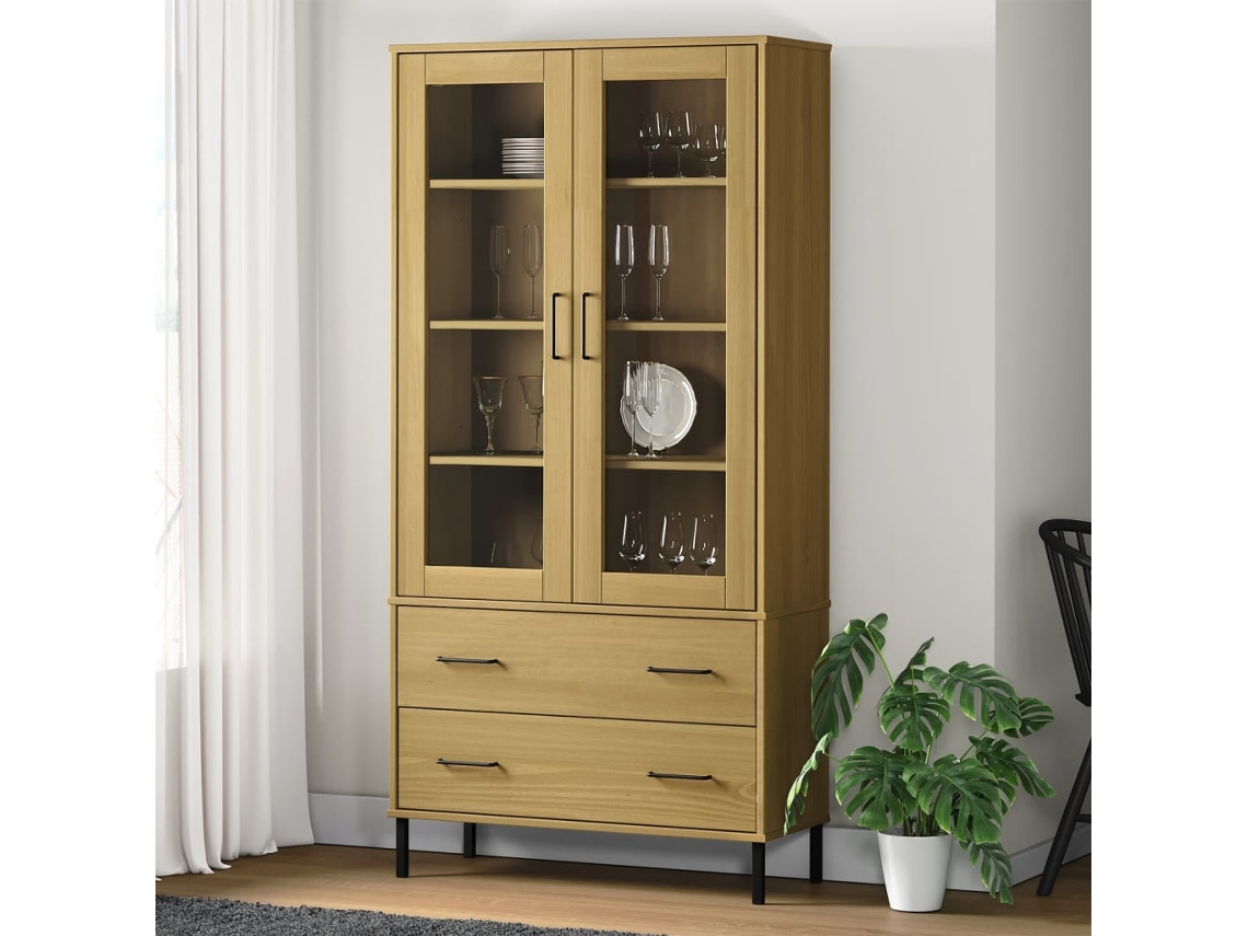 Vidaxl Estante C/ Pernas Metal 85x35x172,5 Cm Madeira Oslo Castanho
