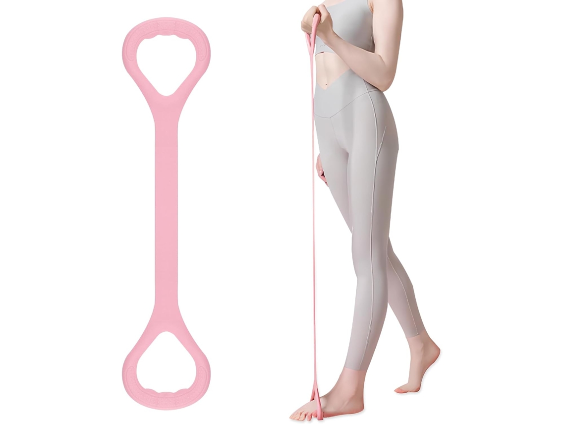 Faixa Elástica Rosa Em Forma De 8 Para Exercícios