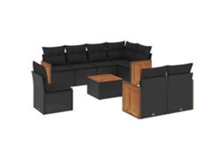 Garden Sofa Set, Garden Sofa Sets Vidaxl Preto Rattan / Vime (n/a)