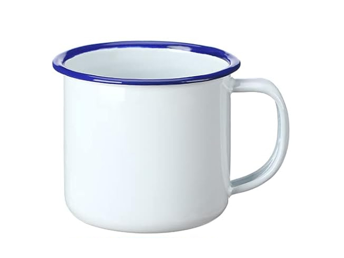 Caneca Esmaltada Feita De Ferro Durável, Revestimento De Vidro Fundido Resistente Ao Calor E A Produtos Químicos, Design Retrô, Acabamento Esmaltado S