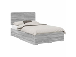 Estrutura da Cama Cinza Sonoma 120x200 cm Madeira Processada MAISON EXCLUSIVE