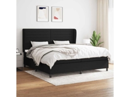 Vidaxl Cama Com Molas/colchão 200x200 Cm Tecido Preto