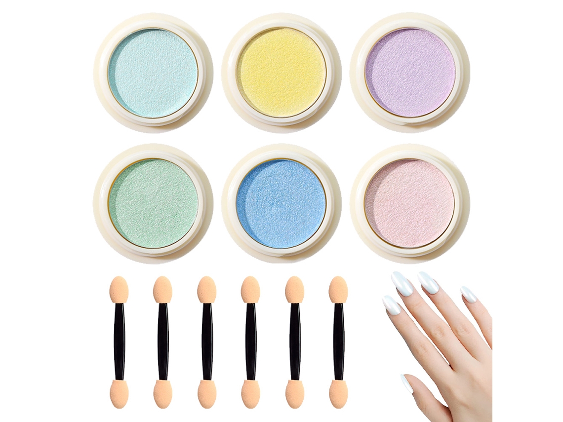 Conjunto De Pó Para Unhas Cores Efeito De Pó Para Unhas Para Decoração De Unhas Salão De Beleza Casa Faça Você Mesmo -Estilo2 ZMDECQNA 6 Un