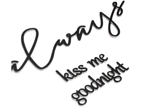 Decoração de Paredde HOAGARD Metal Wall Art Always Kiss Me Goodnight (27x80cm)