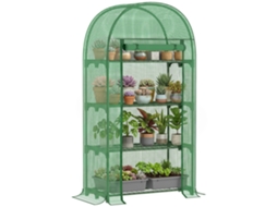 Estufa 80x49x160cm com Porta e 4 Prateleiras, Pe Verde