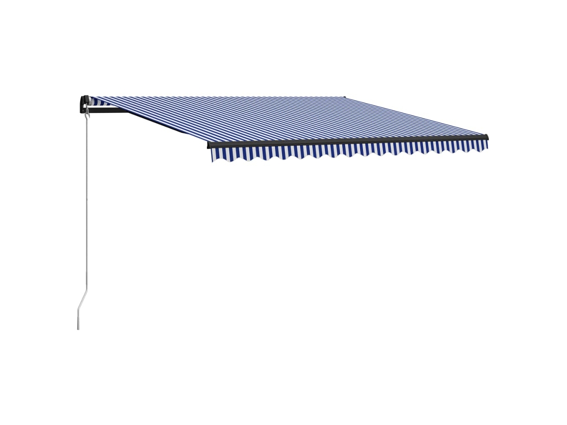Toldo Retrã¡til Manual 450x300 Cm Azul E Branco Dkd Home Decor