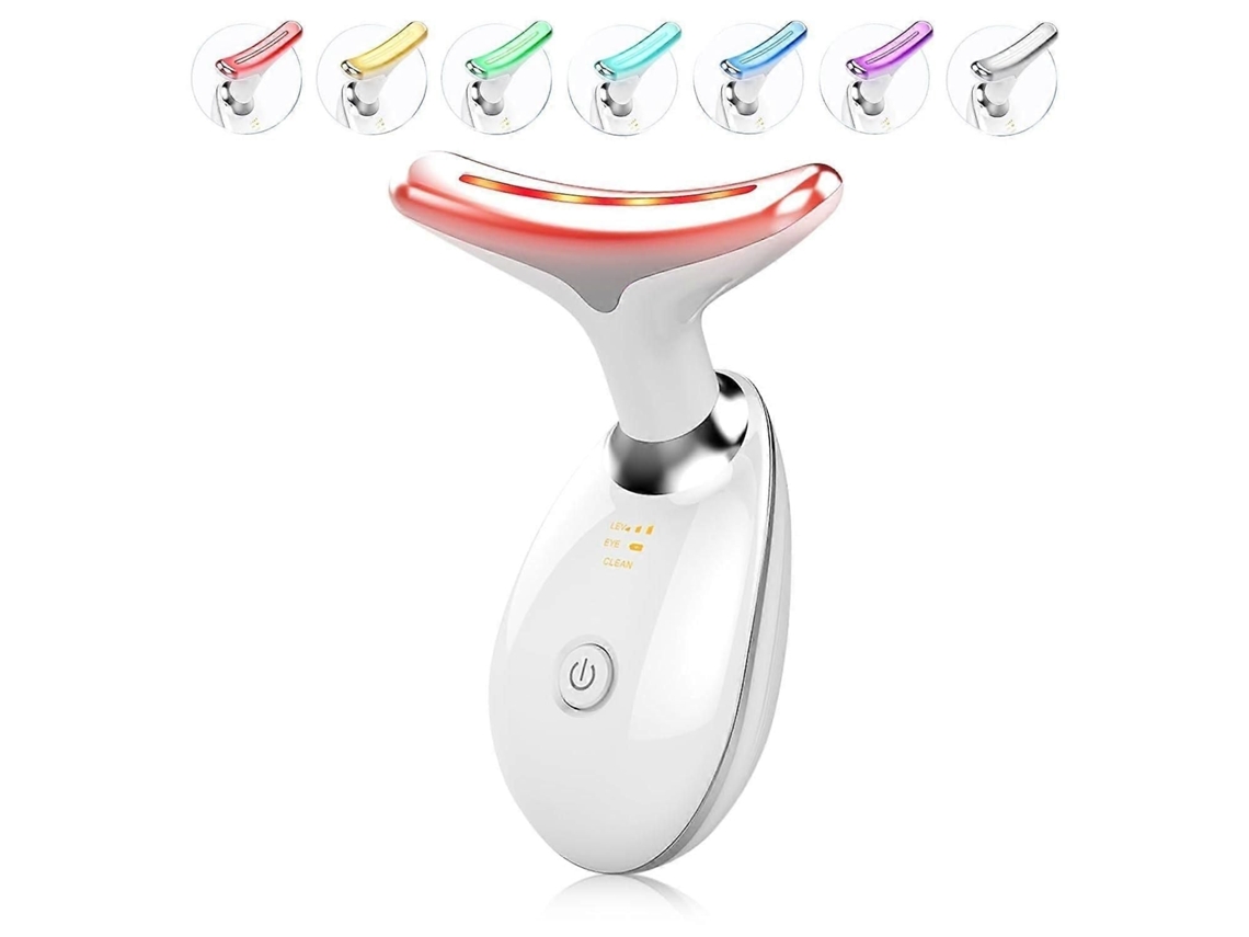 Massageador Facial Multifuncional À Base de Luz, Portátil com 7 Cores para Cuidados a Pele. GOKOCO
