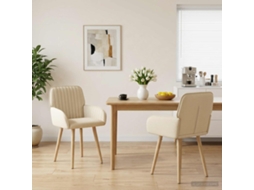 Vidaxl Cadeiras De Jantar 2 Unid. Tecido Creme 56,5 X 50 X 87,5 Cm