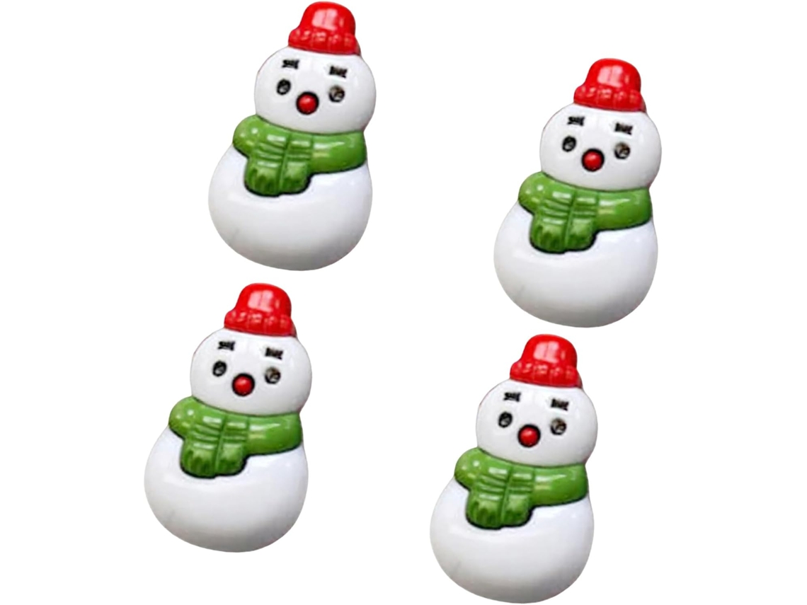 Conjunto De 4 Peças Decoração Armário Com Boneco Neve, Tema Natalino, Para Maçanetas De Armários Adicione Um Toque
