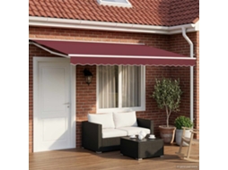 Vidaxl Toldo Retrátil Manual Borgonha 4,5 × 3,5 M