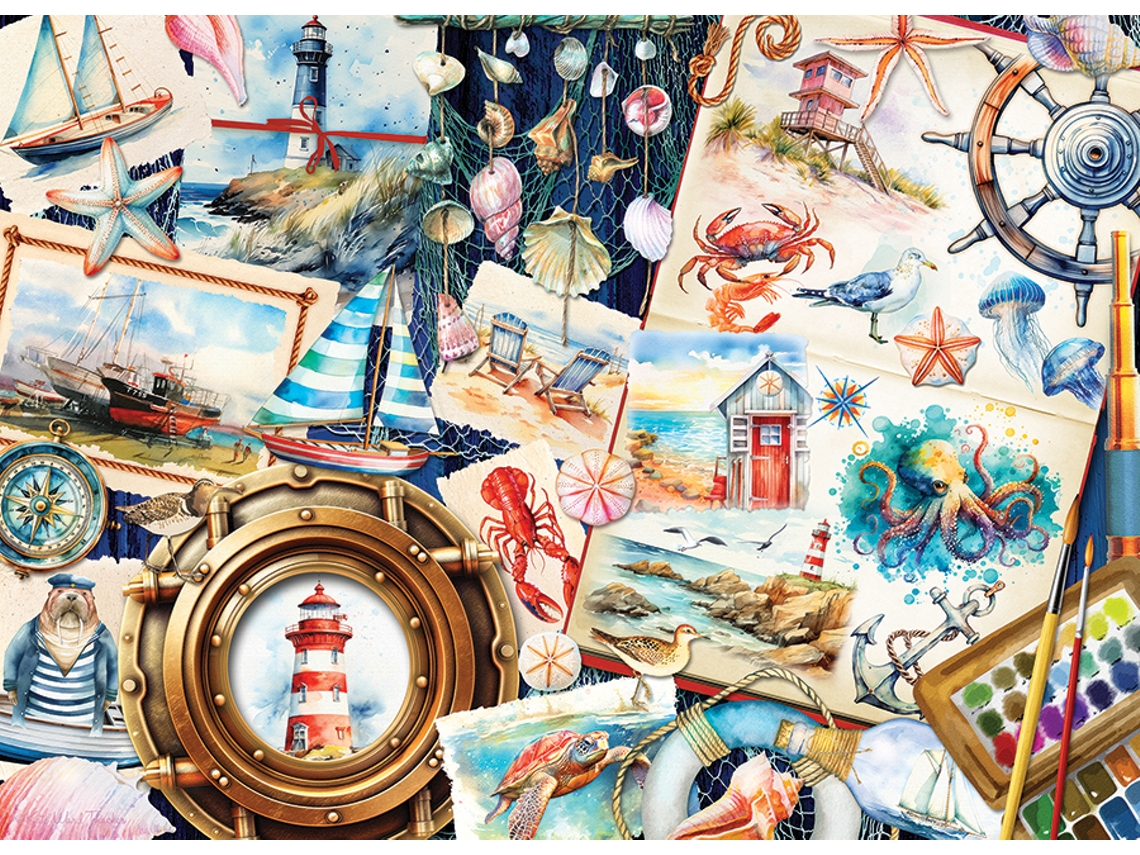 Quebra Cabeça Cobble Hill Seashore Sketchbook 1000 Peças
