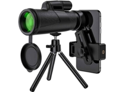 Binóculos ENKERS Monoculares 12X50 HD Monocular de Alta Potência e À Prova D'Água com Tripé Adaptador de Smartphone Prisma Ba-Preto