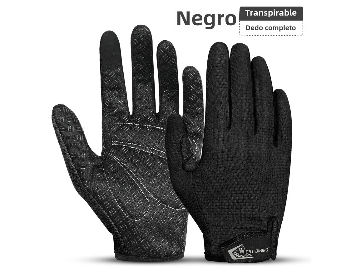 (preto M) Luvas De Ciclismo, Com Dedos, Antiderrapantes, Com Absorção De Impacto, Compatíveis Com Telas Sensíveis Ao Toque E Respiráveis.